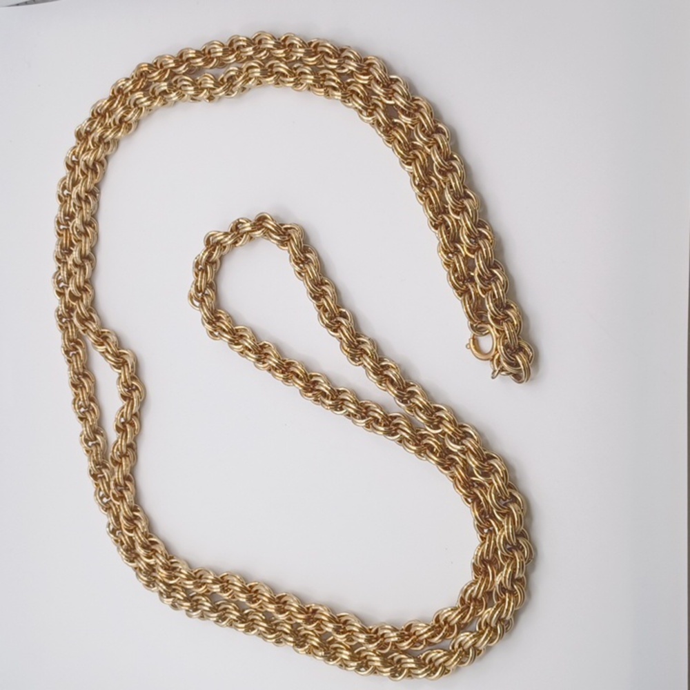 Super long Gold tone Chainmail style chain Necklace - Picture 5 of 5